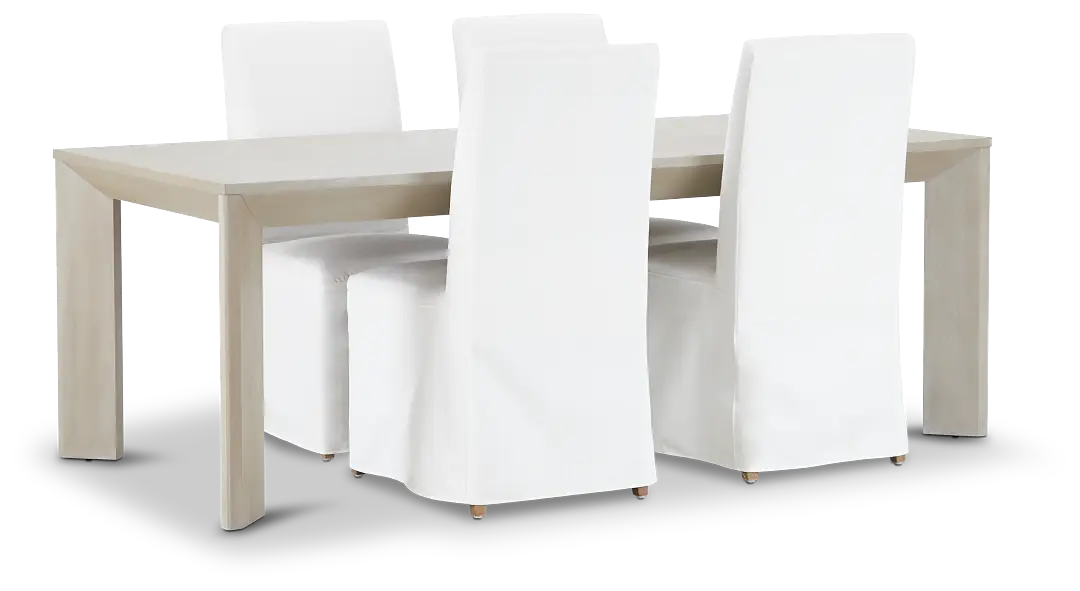 Destination Light Tone 84" Table & 4 Skirted Chairs Destination Light Tone 84" Table & 4 Skirted Chairs
