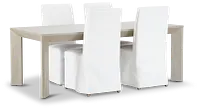 Destination Light Tone 84" Table & 4 Skirted Chairs