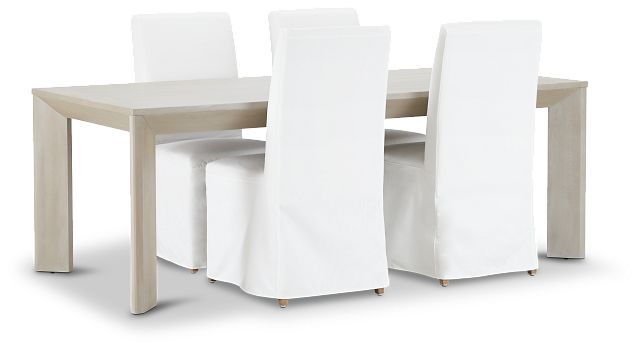 Destination Light Tone 84" Table & 4 Skirted Chairs