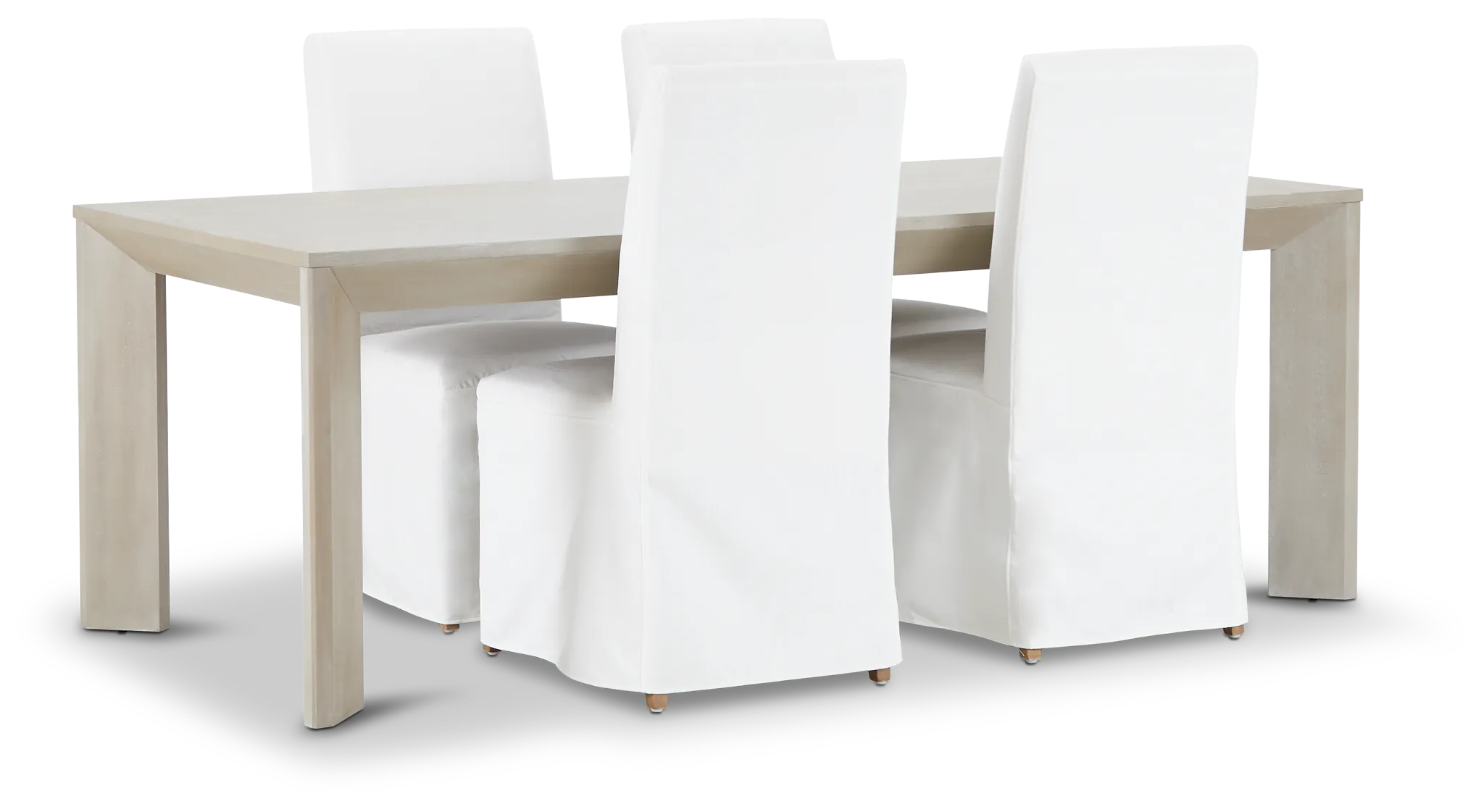 Destination Light Tone 84&quot; Table &amp; 4 Skirted Chairs