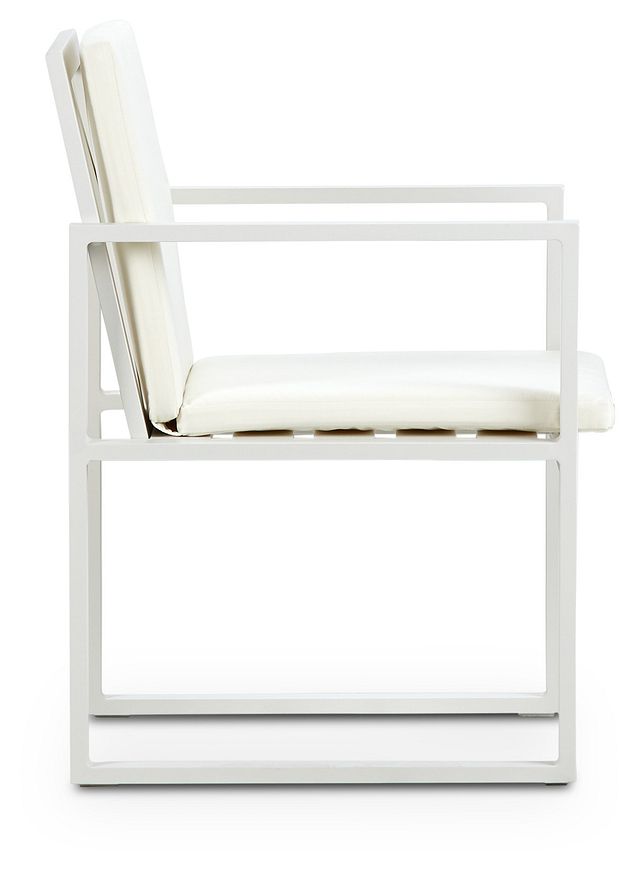 Linear White Aluminum Arm Chair