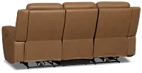 Colton Brown Micro Power Reclining Sofa W/ Power Headrest