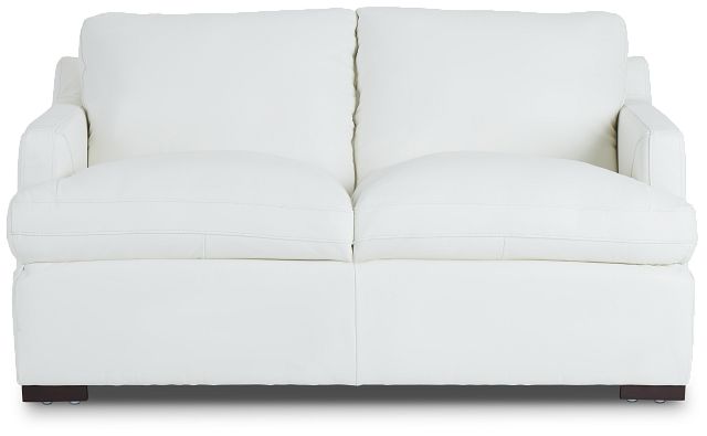 Amari White Leather Loveseat