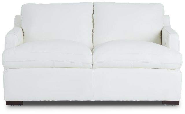 Amari White Leather Loveseat