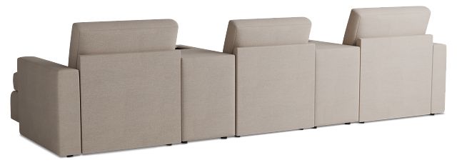 Citymod Beige Fabric 6-piece Home Theater With Media Consoles