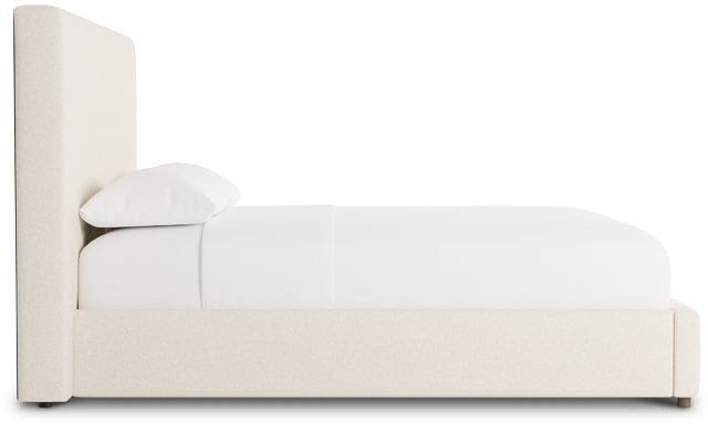 Grayton Merino Light Beige 54" Upholstered Platform Bed