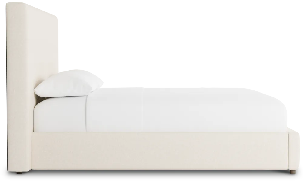 Grayton Merino Light Beige 54" Upholstered Platform Bed