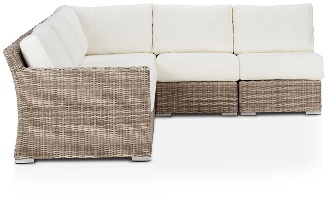 Raleigh White Left 5-piece Modular Sectional
