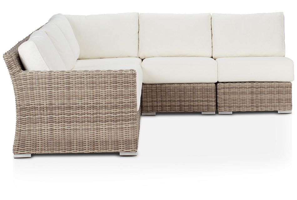 Raleigh White Left 5piece Modular Sectional