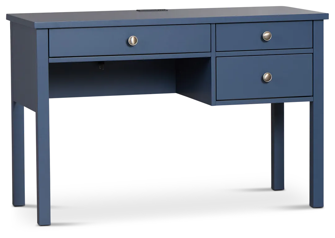 Charleston Dark Blue 3-drawer Desk