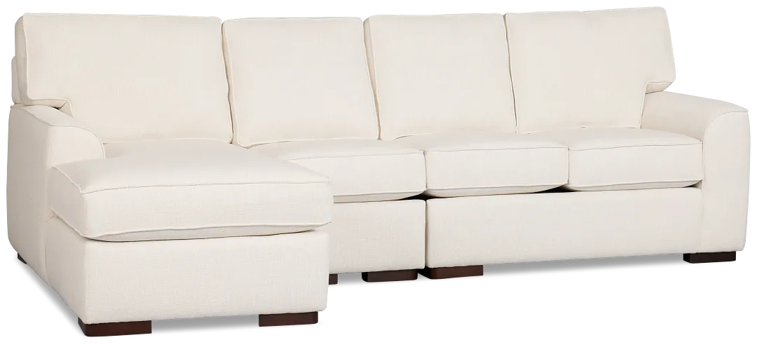 Sinclair Light Beige Fabric Small Left Chaise Sectional