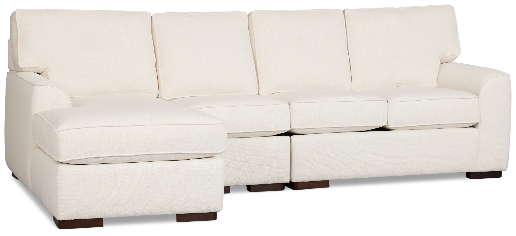 Sinclair Light Beige Fabric Small Left Chaise Sectional