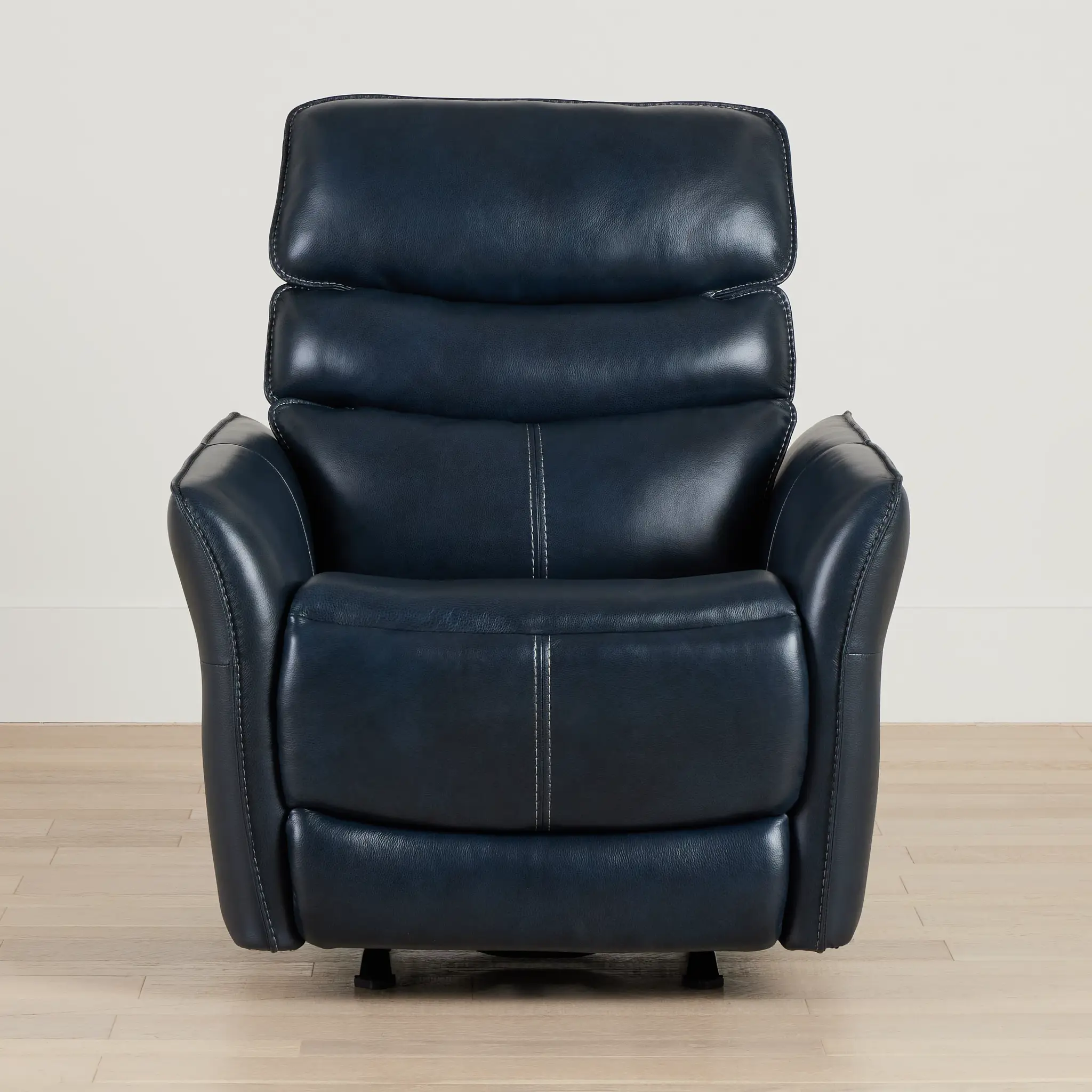 Preston Dark Blue Lthr/vinyl Power Recliner With Heat And Massage Preston Dark Blue Lthr/vinyl Power Recliner With Heat And Massage