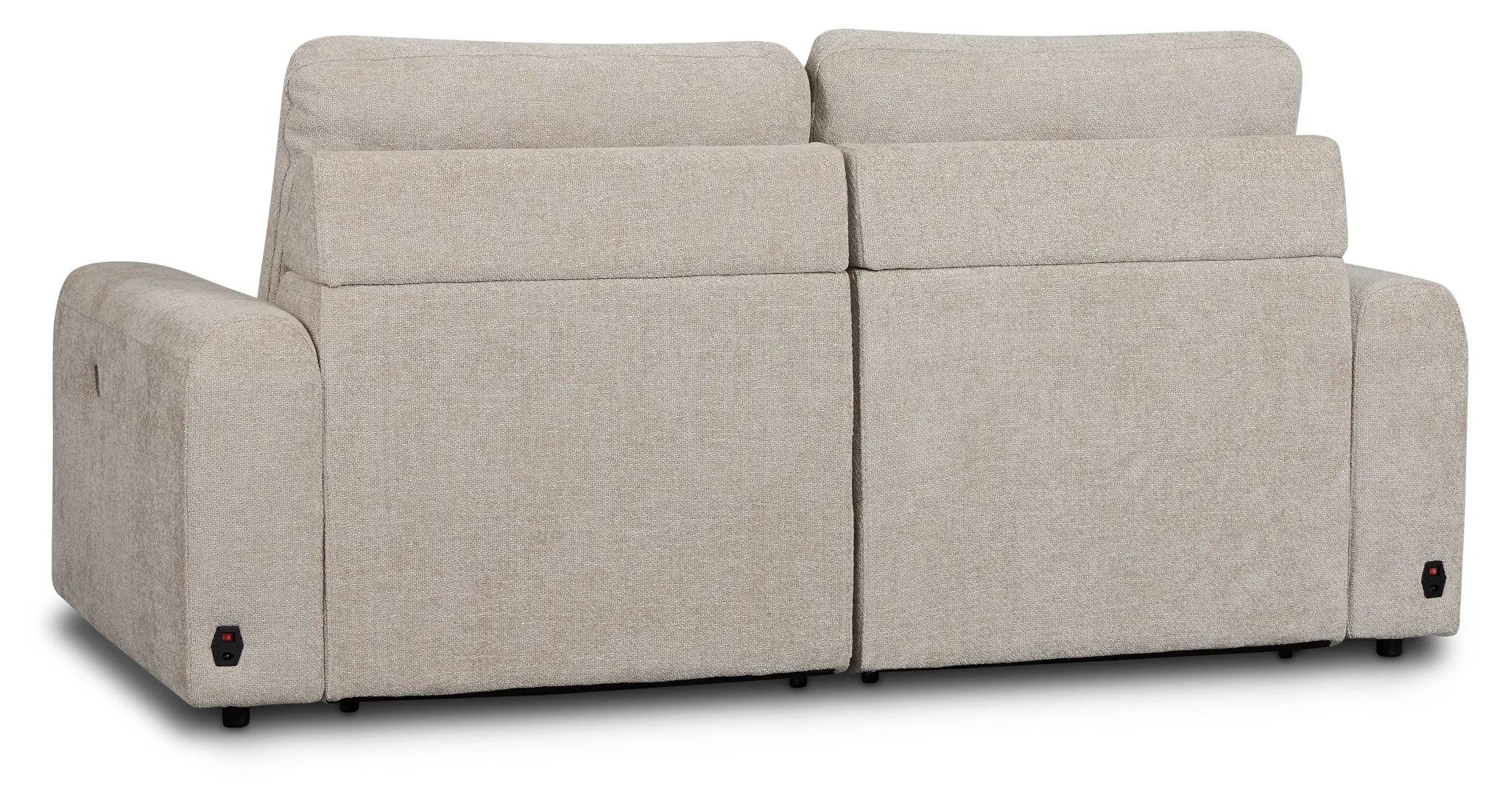 Hendrix Light Taupe Fabric Power Extension Chaise Sofa
