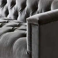 Four Hands Nannie Dark Gray Velvet Sofa
