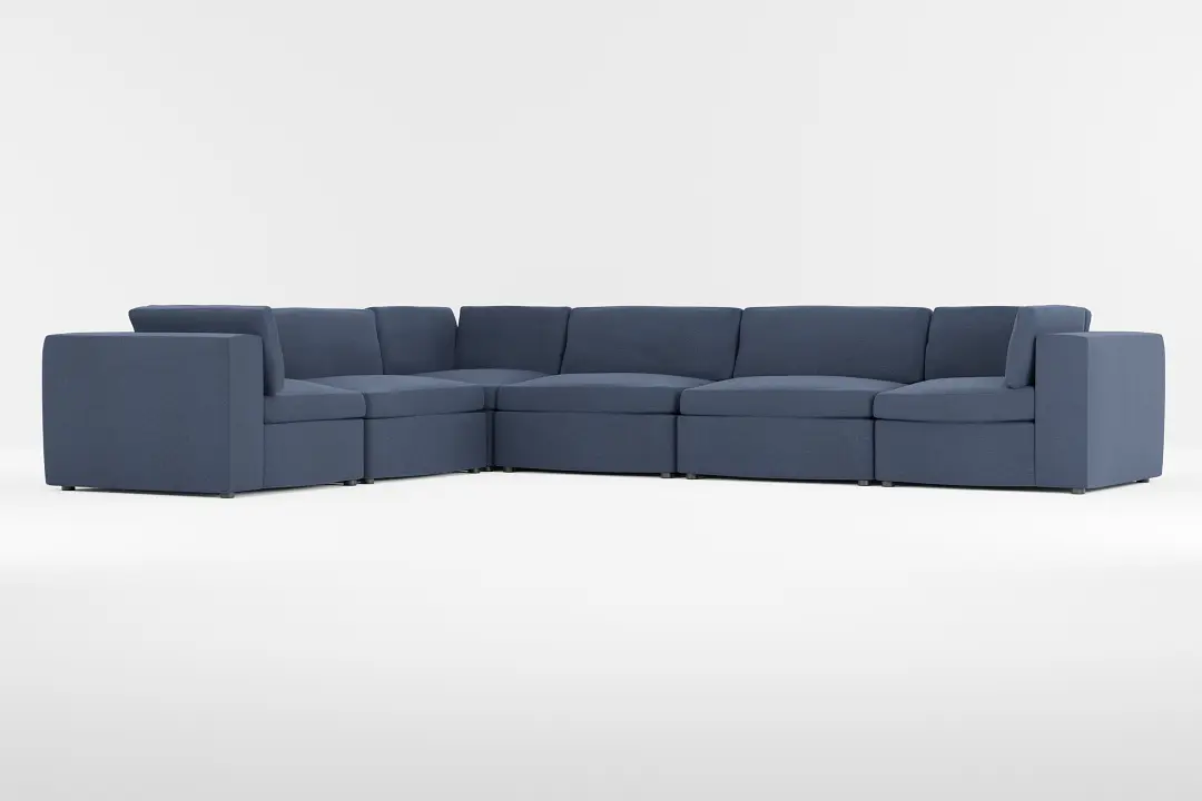 Destin Peyton Dark Blue Fabric 6-piece Modular Sectional Destin Peyton Dark Blue Fabric 6-piece Modular Sectional