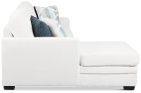 Everly White Fabric Left Chaise Storage Sectional