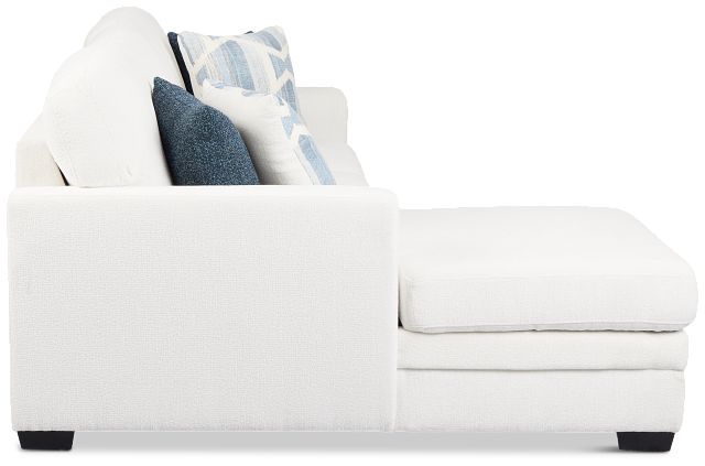 Everly White Fabric Left Chaise Storage Sectional