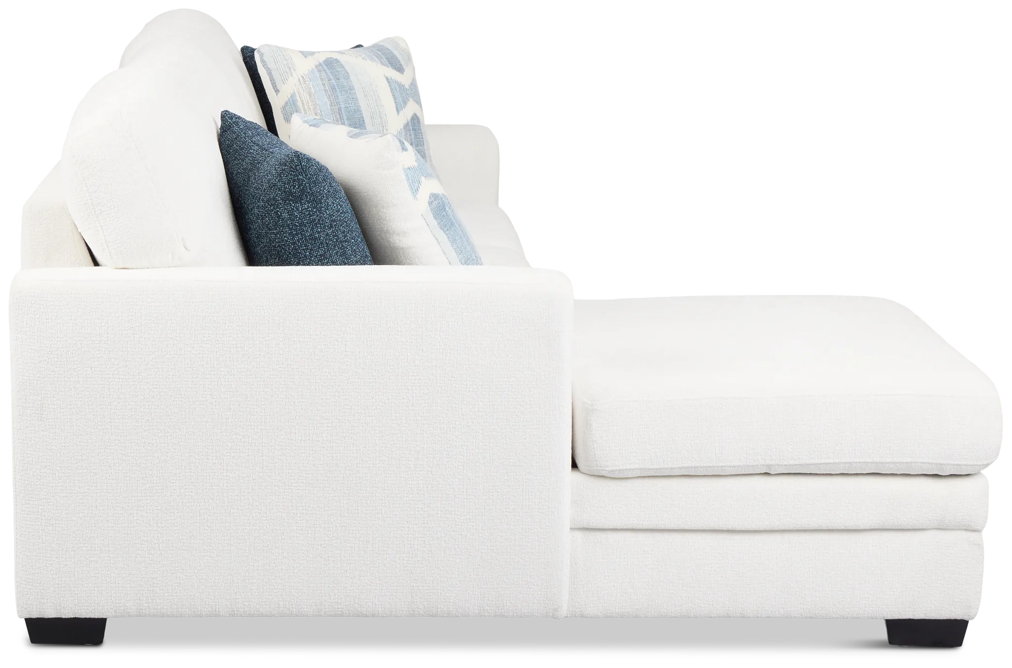 Everly White Fabric Left Chaise Storage Sectional