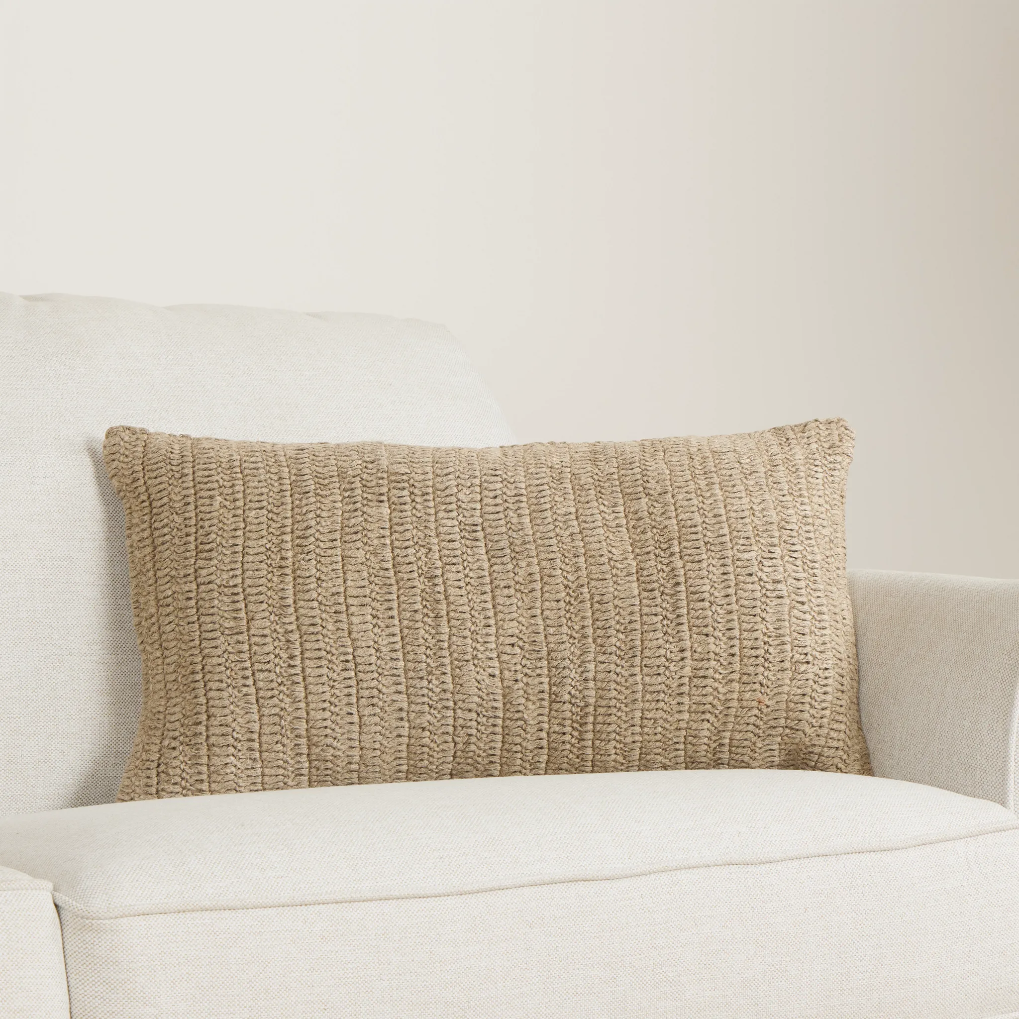 Rinar Beige Lumbar Accent Pillow