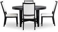 Alden Black Round Table & 4 Chairs