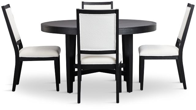 Alden Black Round Table & 4 Chairs