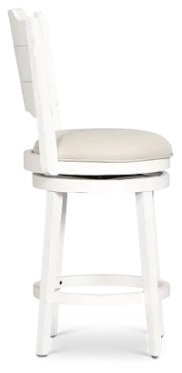 Sanibel Ivoryfabric 24" Upholstered Swivel Barstool