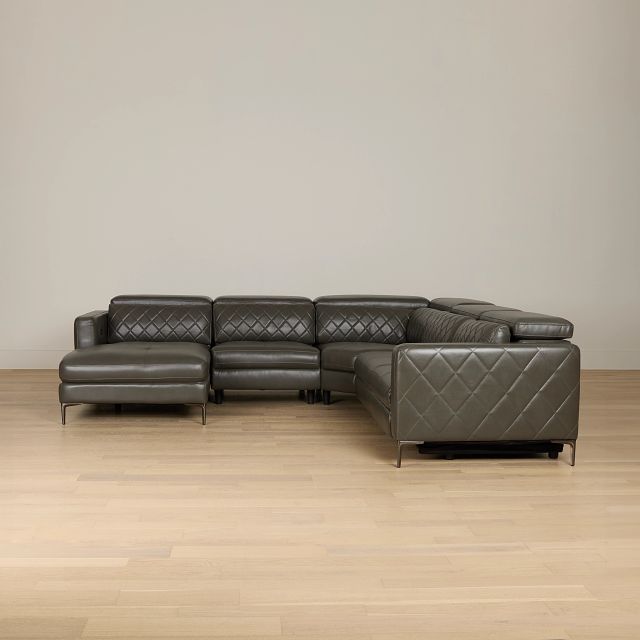 Ava Dark Gray Micro Small Left Chaise Power Reclining Sectional