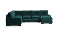 Edgewater Joya Teal Medium Right Chaise Sectional