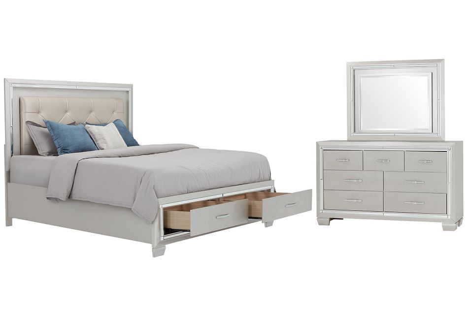Platinum SILVER UPH Panel Storage Bedroom