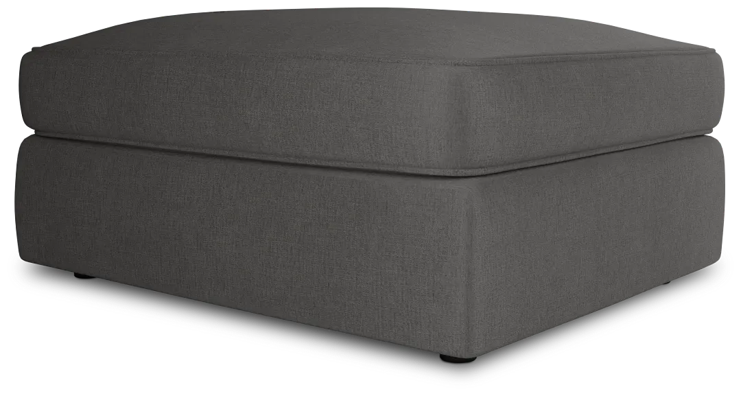 Siesta Peyton Gray Fabric Ottoman