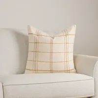 Jeanny Ivory 22" Square Accent Pillow