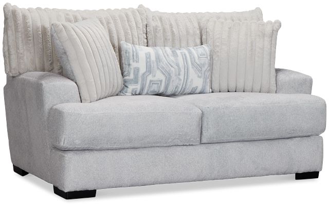 Kylie Light Gray Fabric Loveseat