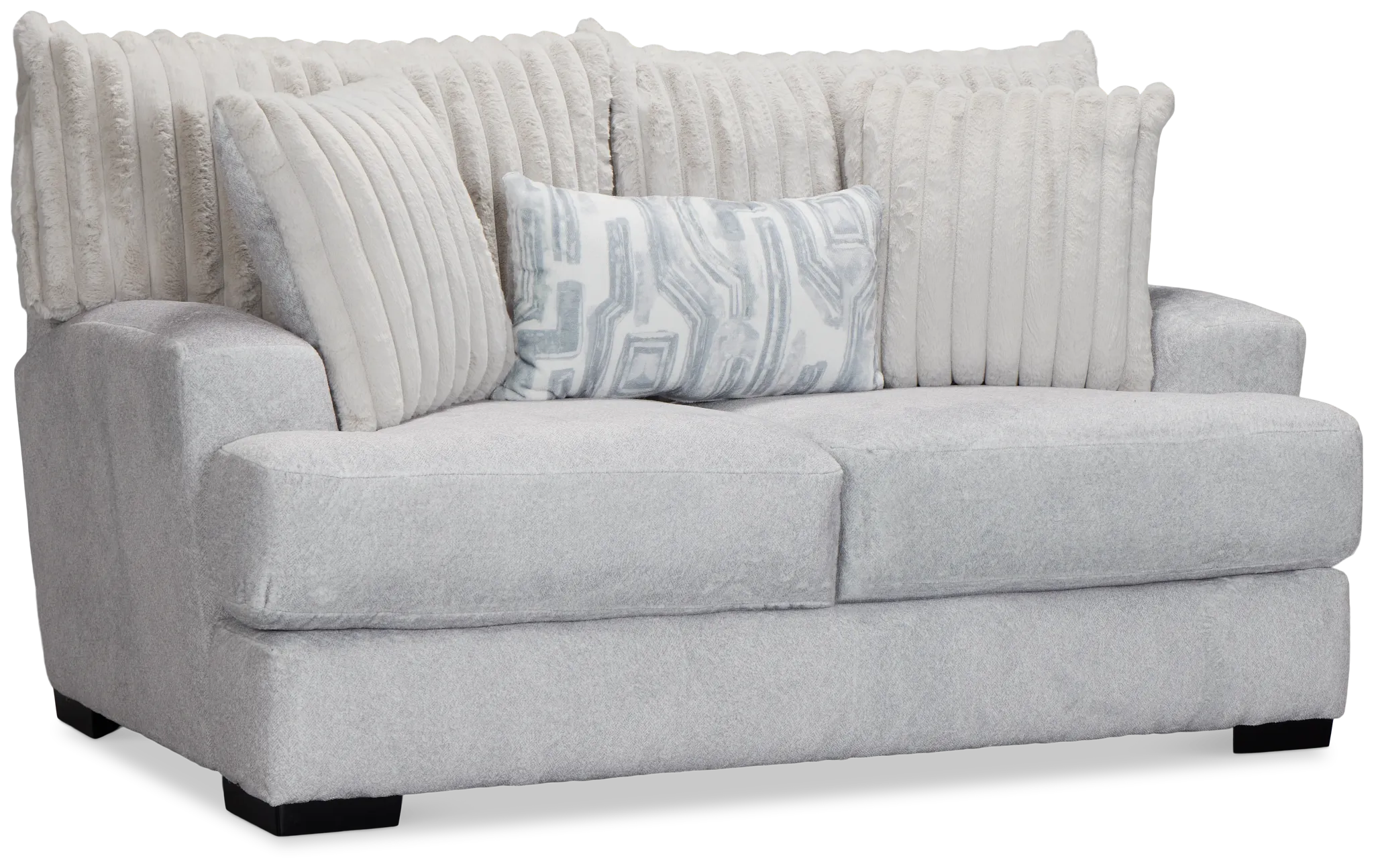 Kylie Light Gray Fabric Loveseat
