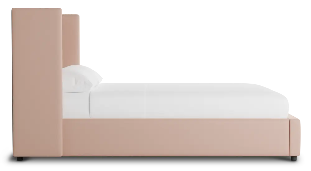 Captiva Joya Light Pink 48" Upholstered Shelter Bed Captiva Joya Light Pink 48" Upholstered Shelter Bed