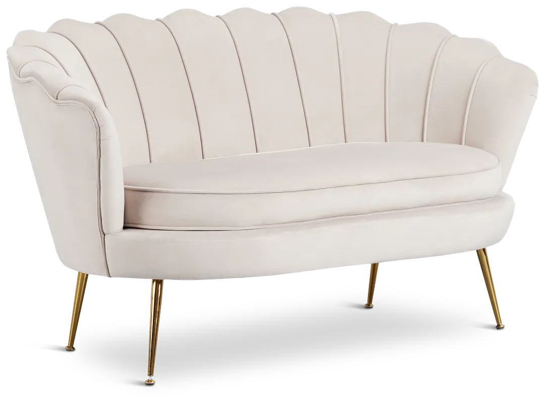 Lily Light Gray Velvet Loveseat
