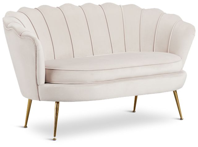 Lily Light Gray Velvet Loveseat