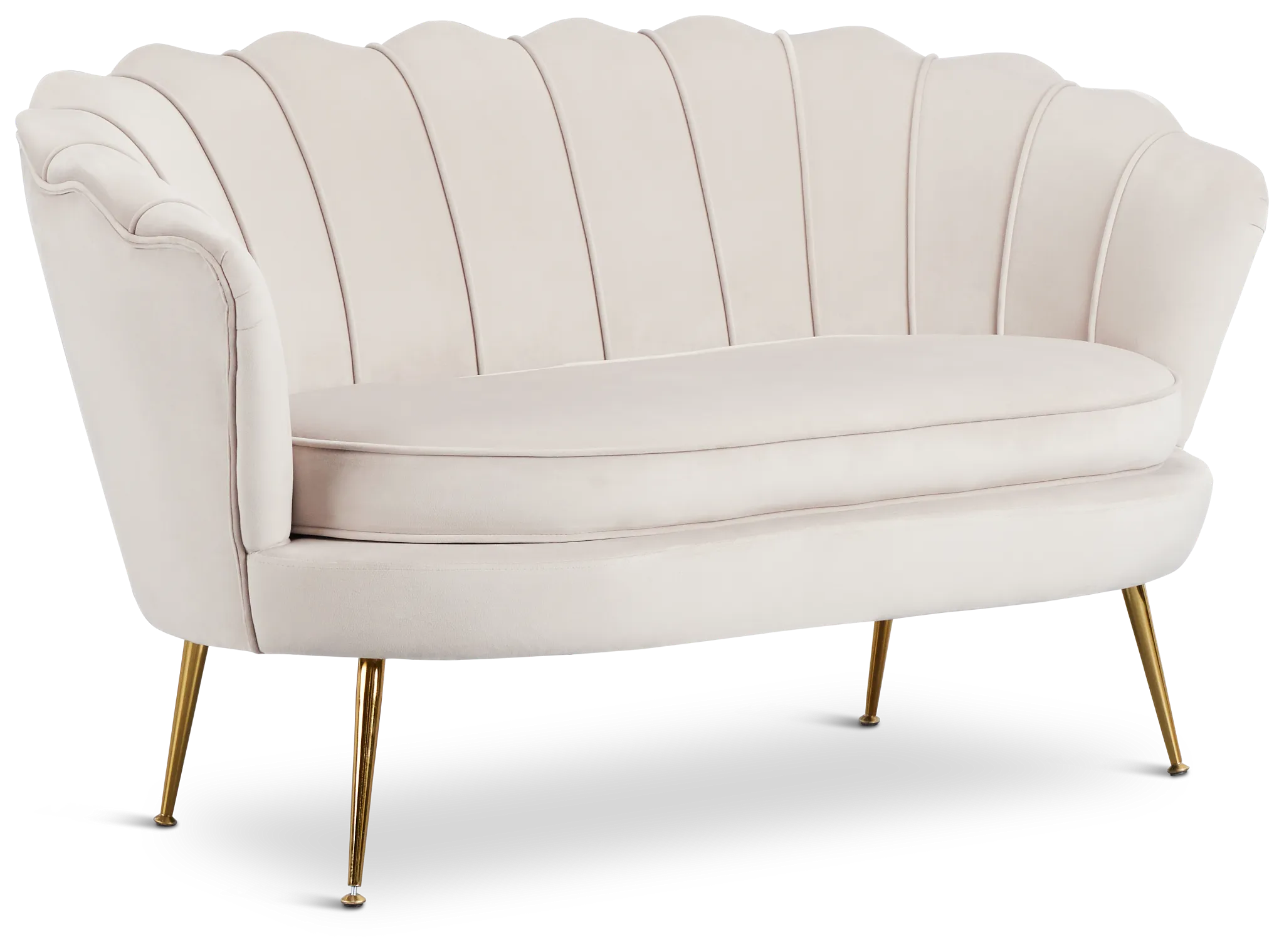 Lily Light Gray Velvet Loveseat