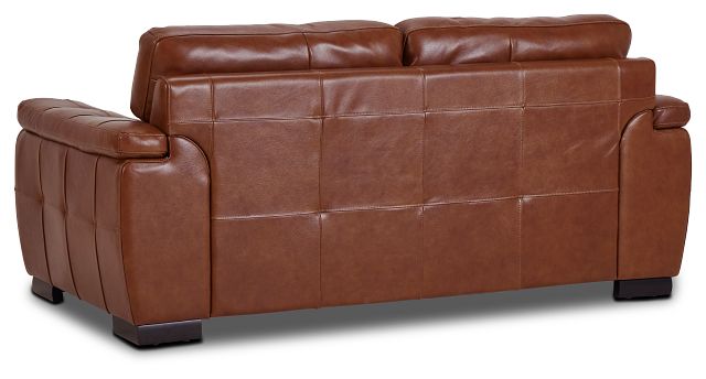 Braden Medium Brown Leather Loveseat