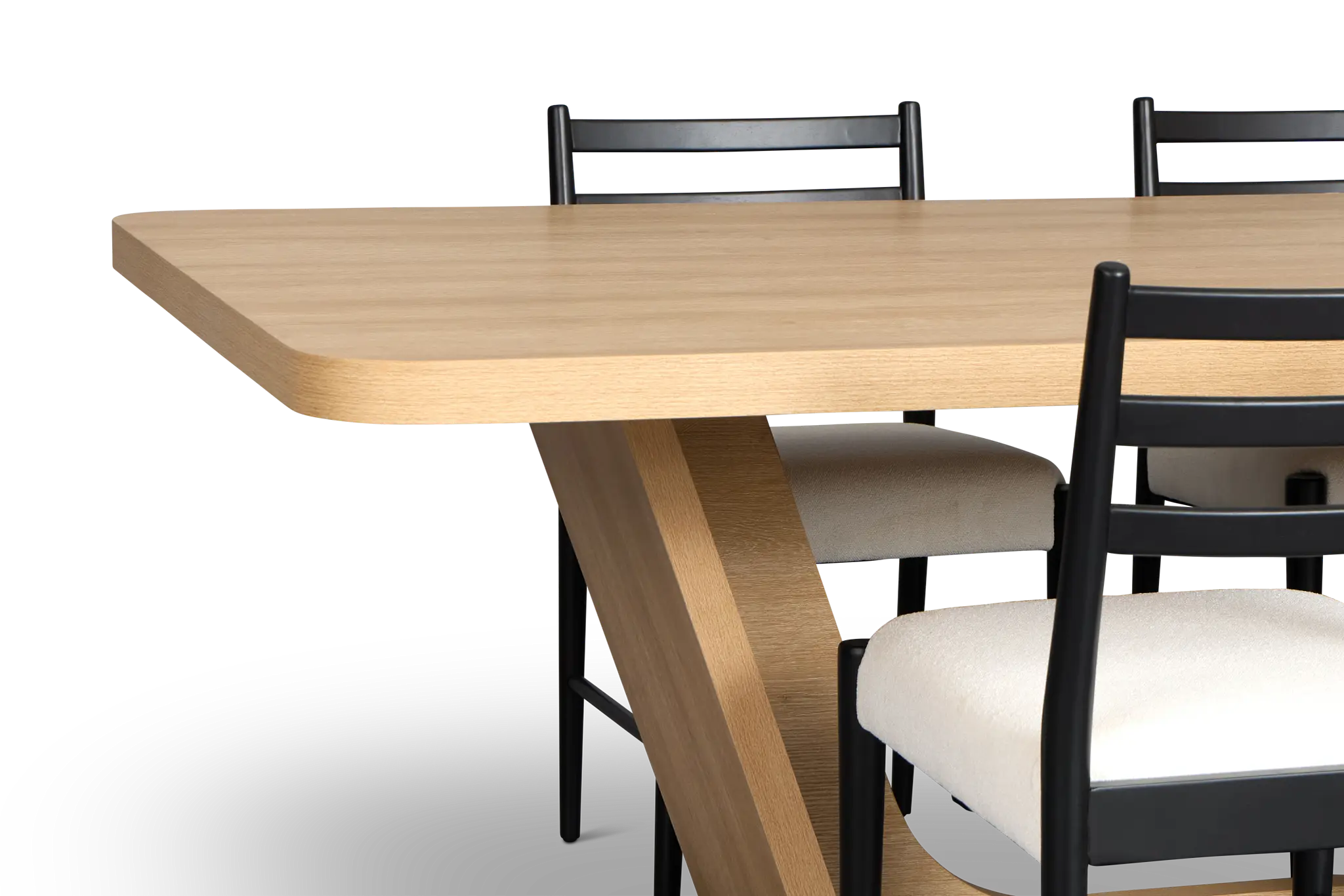 Lyndie Light Tone Rect Table With 4 Black Upholstered Side Chairs Lyndie Light Tone Rect Table With 4 Black Upholstered Side Chairs