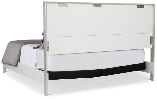 Doral White Panel Bed With Lights