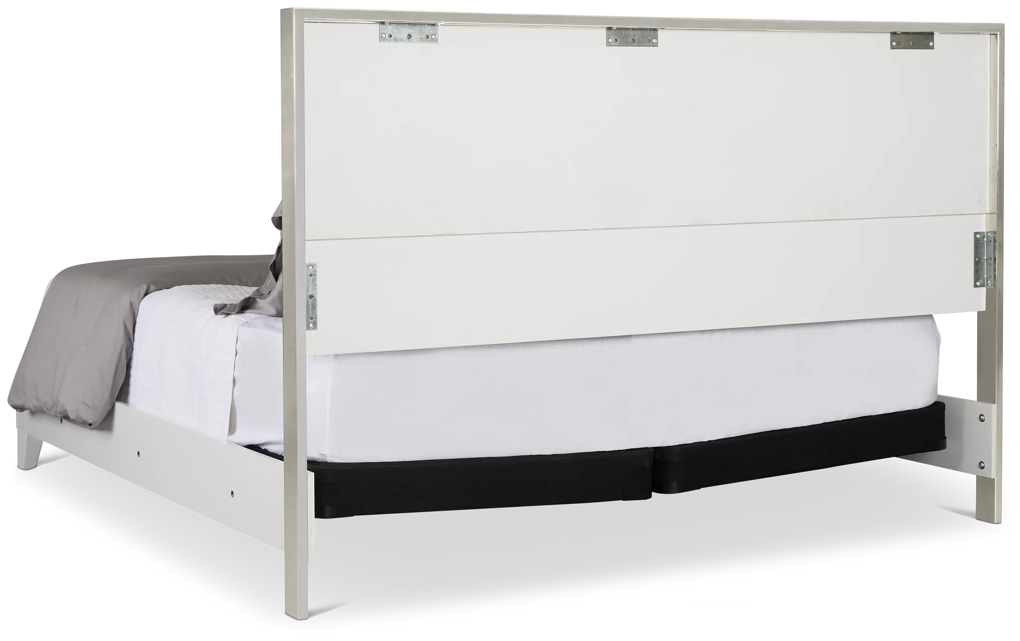 Doral White Panel Bed With Lights