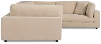 Lounge Light Beige Fabric Medium Left Chaise Sectional