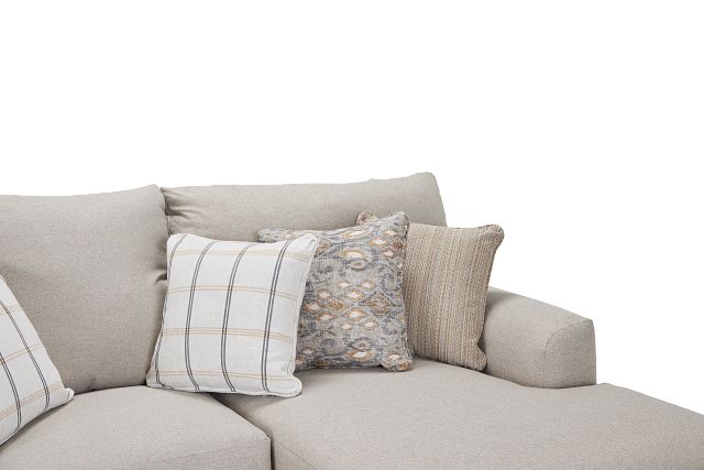 Sadie Light Gray Fabric Right Chaise Sectional