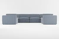 Destin Lucy Navy Fabric 8-piece Modular Sectional