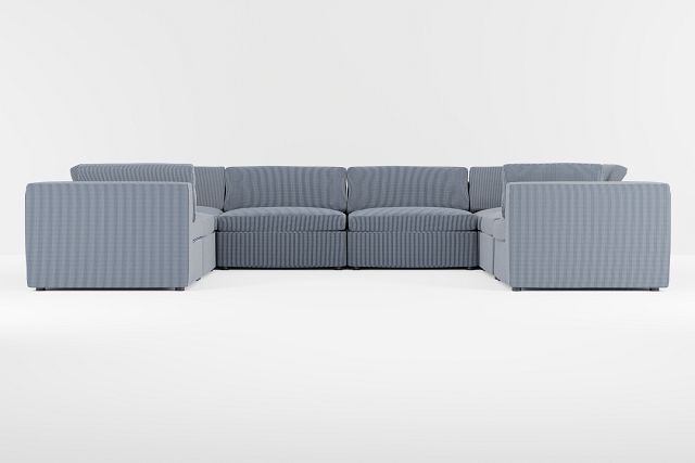 Destin Lucy Navy Fabric 8-piece Modular Sectional