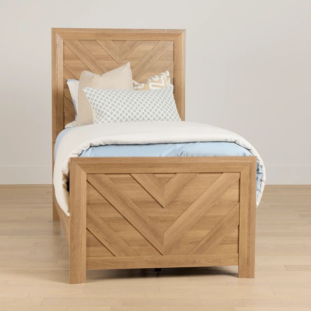 Delray Light Tone Panel Bed