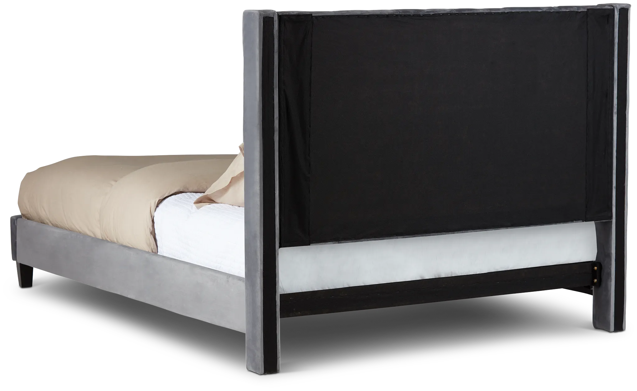 Audrey Dark Gray Velvet Platform Bed