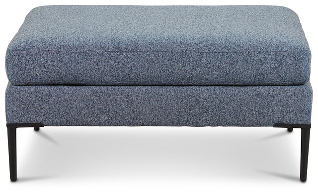 Morgan Blue Fabric Cocktail Ottoman With Metal Legs (1)