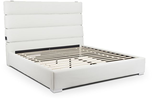 Miami White Uph Platform Bed